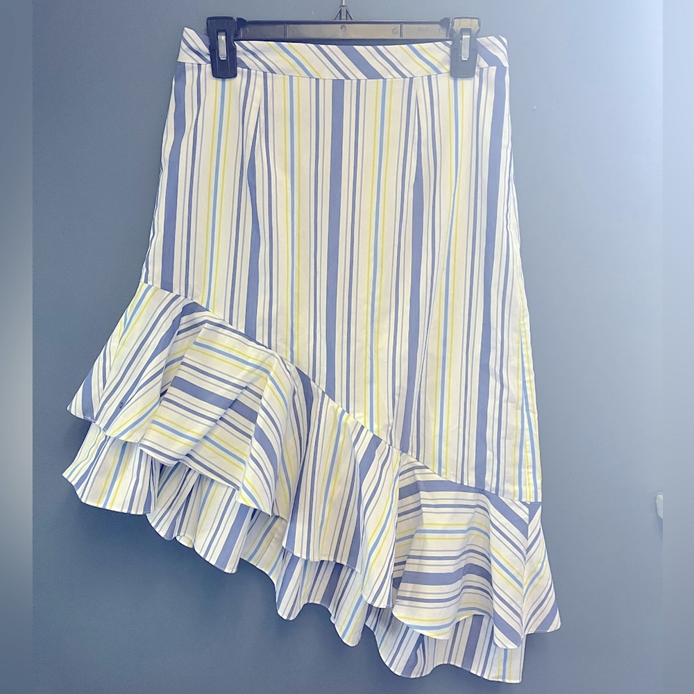 Halogen Ruffle Hem Striped Skirt